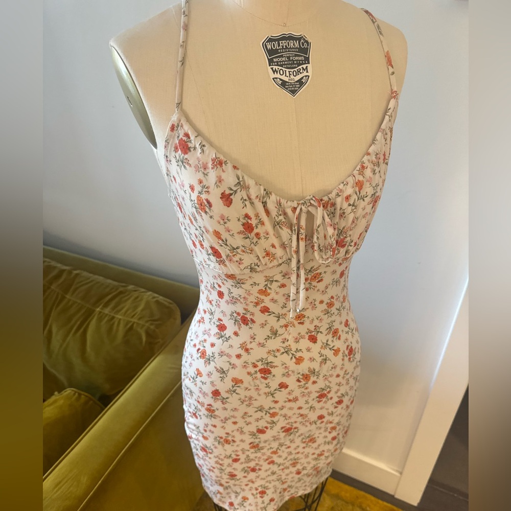 Ambiance Cream and Floral Pattern Dress